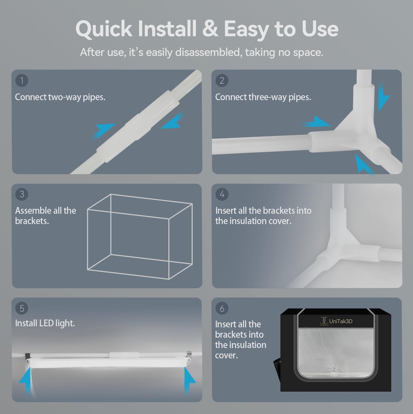 3D Printer Enclosure for Bambu Lab A1 Combo,Large Size Fireproof&Dustproof Enclosure,Noise Reduction,Constant Temperature Control 3D Printer Cover with LED Lighting System-825 * 585 * 585mm