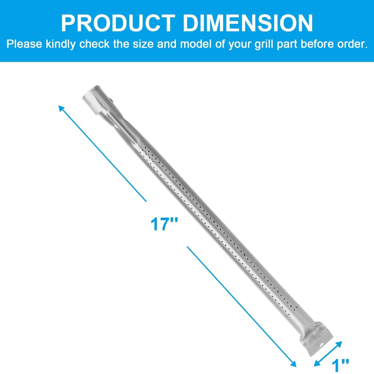 LS’BABQ Burner Tube Replacement Parts for Napoleon Rogue and Prestige 500 Grills, Stainless Steel Grill Burner Tube BBQ Accessories for Napoleon Gas Grill (4 Pack)