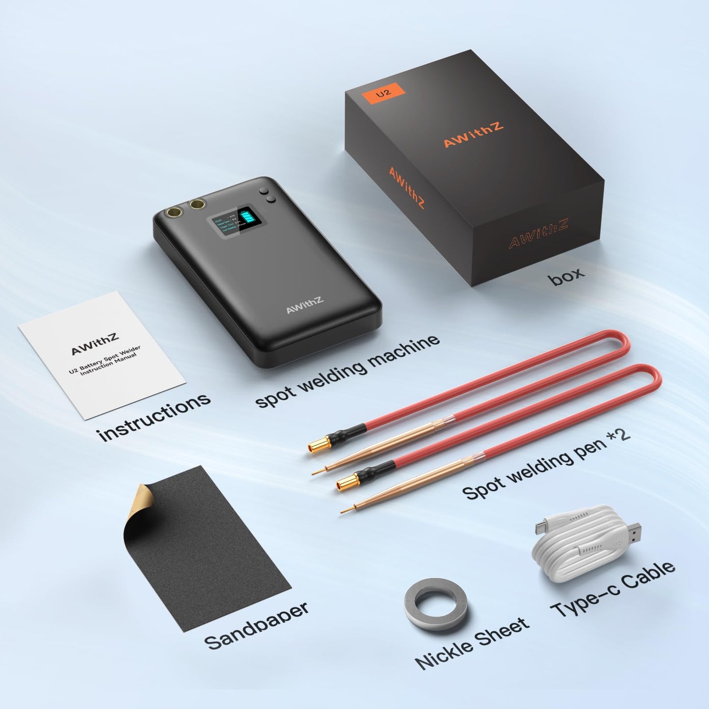 Battery Spot Welder, AWithZ 1.5" LCD Screen Spot Welder 7500mAh Upgraded Rechargeable Battery, 99 Gears Portable Mini Spot Welder, Spot Welder for 18650 Battery, Making Battery Pack (ABS)