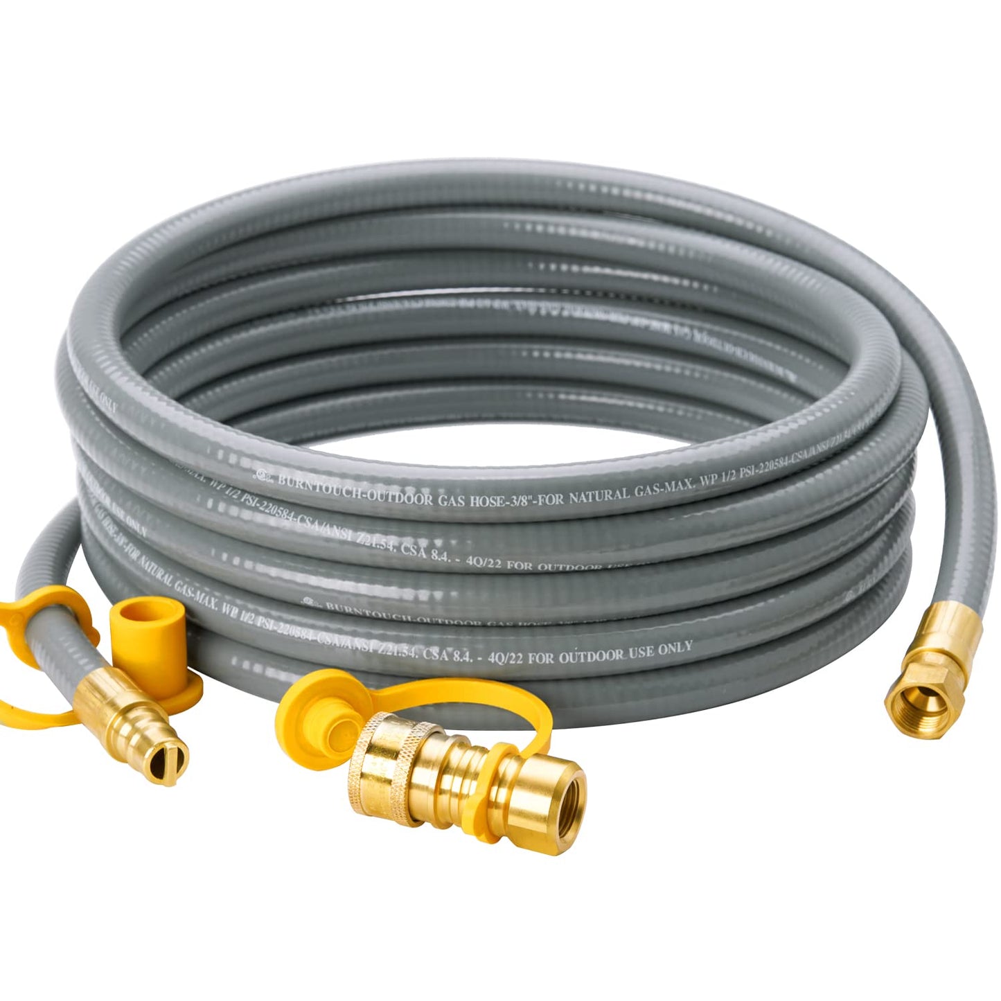 CALPOSE 15 Feet 3/8 inch ID Natural Gas Grill Hose with Quick Connect Fittings, Natural Gas Line for Grill, Pizza Oven, Heater and More Low Pressure Appliance