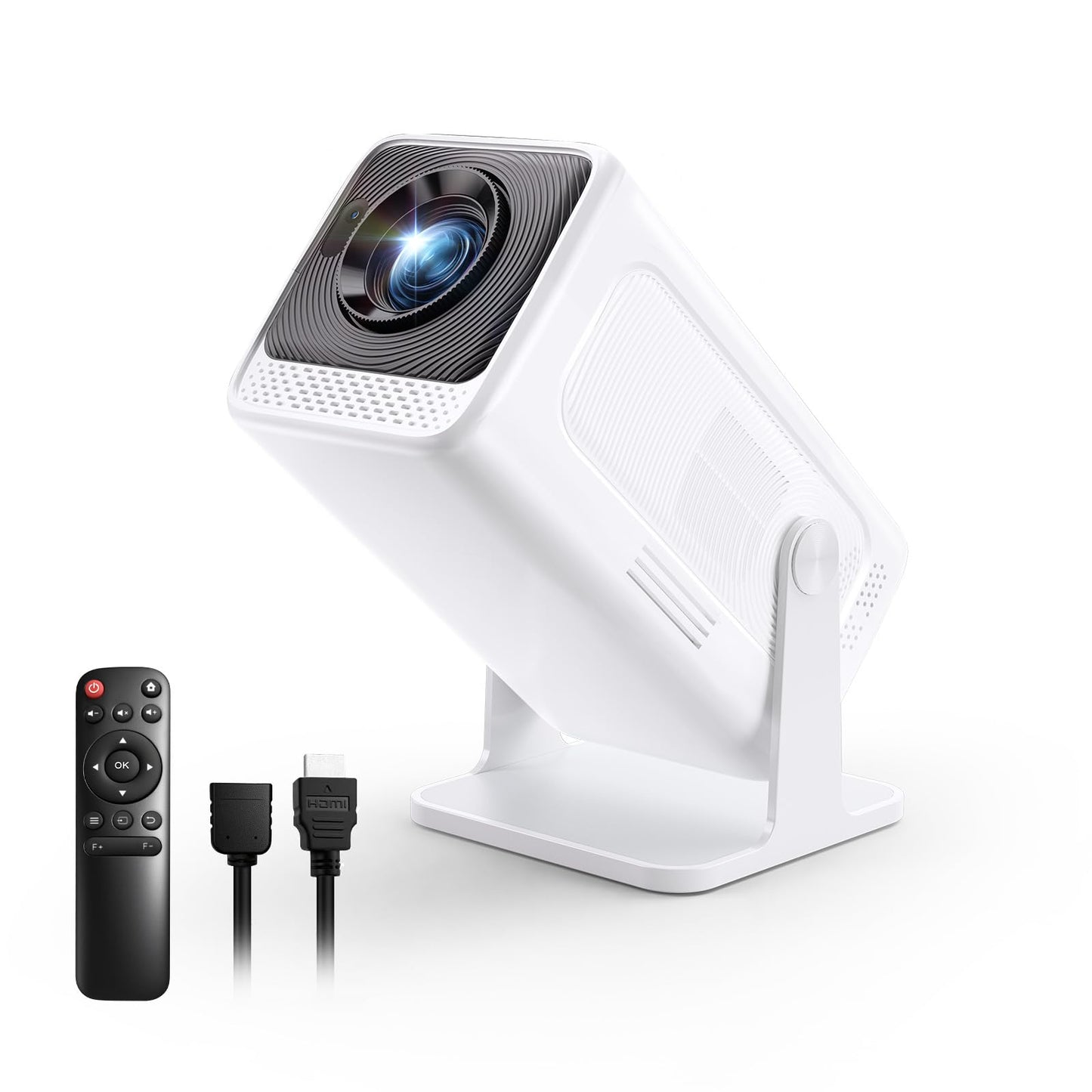 Tecaki Native 1080P Projector 4K Projector with WiFi and Bluetooth, Electric Focus & 180° Rotation, Portable Outdoor Projector Compatible with HDMI, USB, TV Stick, Phone for Home/Outdoor Use