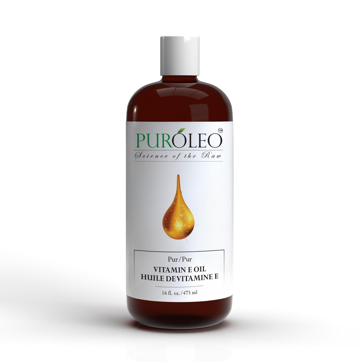 PUROLEO Vitamin E Oil 16 FL Oz/473 ML (Packed in Canada) Pure Vitamin E Oil for Skin, Hair, and Face. A versatile oil suitable for various personal care and cosmetic applications.