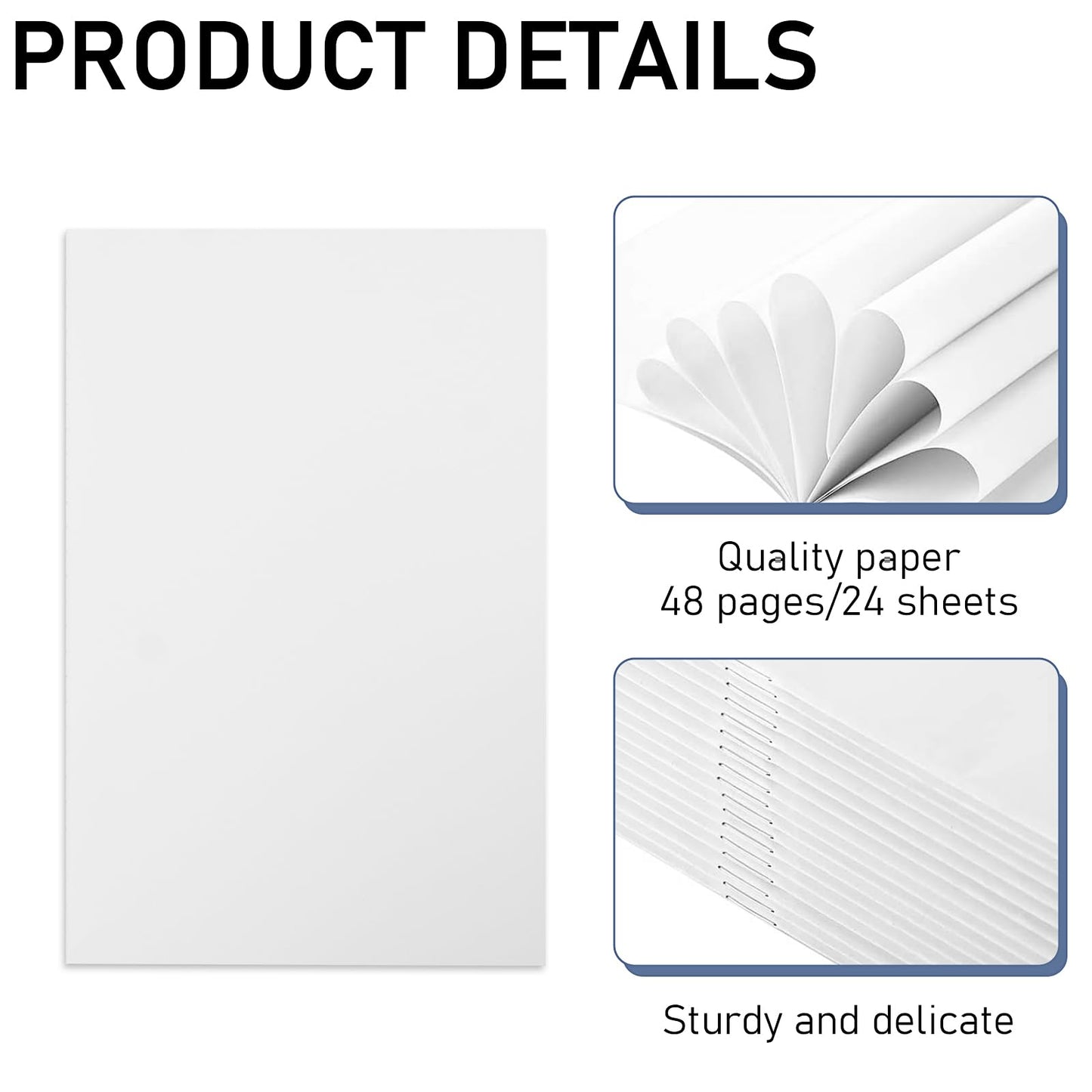 50 Pack Blank Notebooks Bulk, A5 Unlined Softcover Notebooks 5.5 x 8.3 Inch, Plain Paper Sketchbook Journals, White Cover Notepads for Writing, Sketching, Notes, Office, School & DIY Personalization