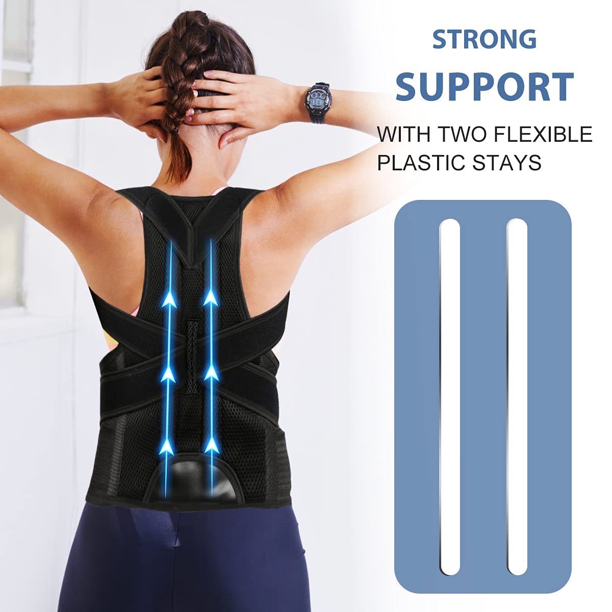 ABACKH Back Brace Posture Corrector for Women and Men - Adjustable Posture Back Brace for Upper and Lower Back Pain Relief - Improve Back Posture and Lumbar Support XXL(42"-48")