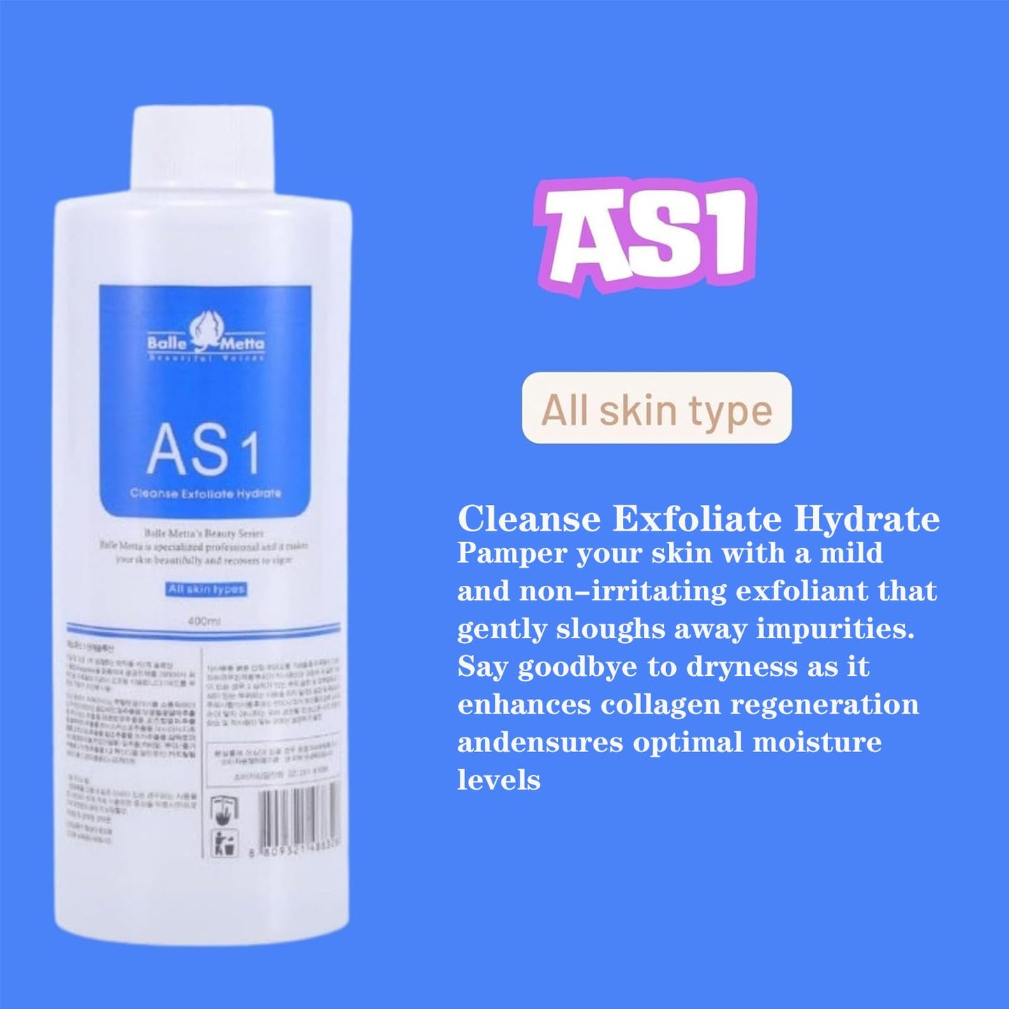 AS1 SA2 AO3 Aqua Peeling Solution for Machine of SPA Salon, Small Bubble Hydration Facial Solution Serums for Facial Cleansing, Face Skin Care, Hydrating 400ml (3 Bottles)