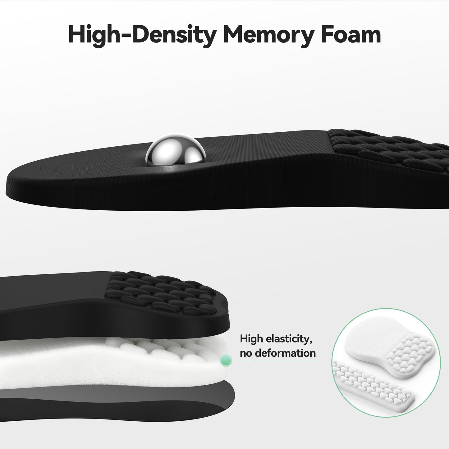 TECKNET Ergonomic Mouse Pad with Wrist Rest, Keyboard Pad and Mousepad with Wrist Support, Massage Design Effectively Relieves Carpal Tunnel Syndrome Suitable for Computers and Laptops