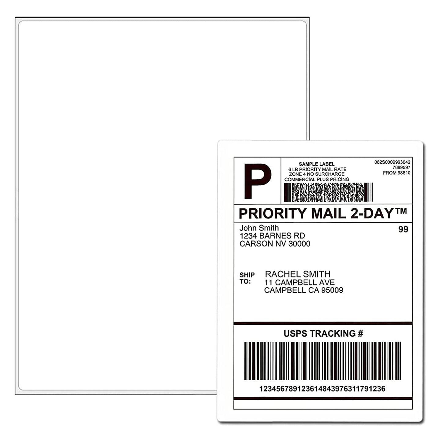 NefLaca 8.5" x 11" Full Sheet Labels, Shipping Address Labels Compatible Laser/Ink Jet Printer (1-up) (500 Lables)