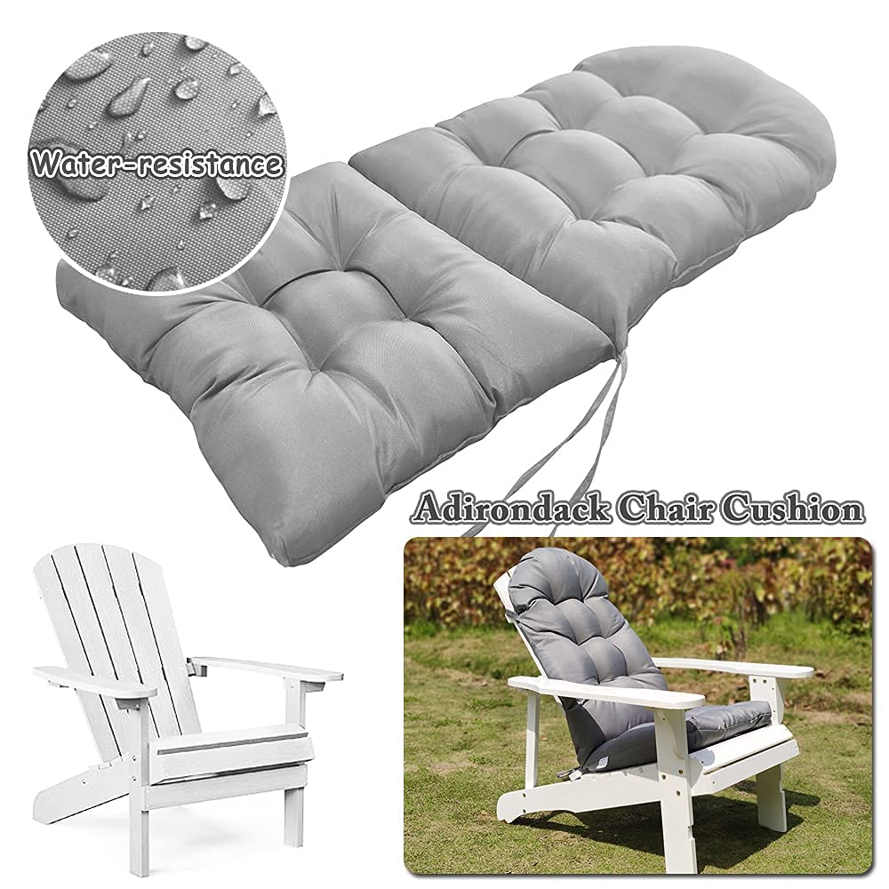 Adirondack Chair Cushion,Thickened Patio Chair Pad for Indoor and Outdoor, Water Proof and Fade-Resistant High Back Rocking Chair Cushion for Indoor and Outdoor,43.3 X 19.7 Inch (Light Gray)