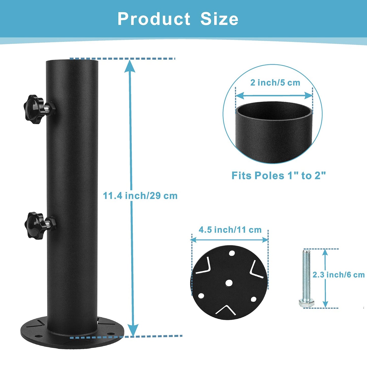 Wdwlbsm Granite Umbrella Stand Tube Outdoor, Stone Umbrella Tube Base for Outside Universal Umbrella Base Tube Replacement for Granite Boards,Cement Boards,Marble Slab,Table Umbrella Tube Bracket