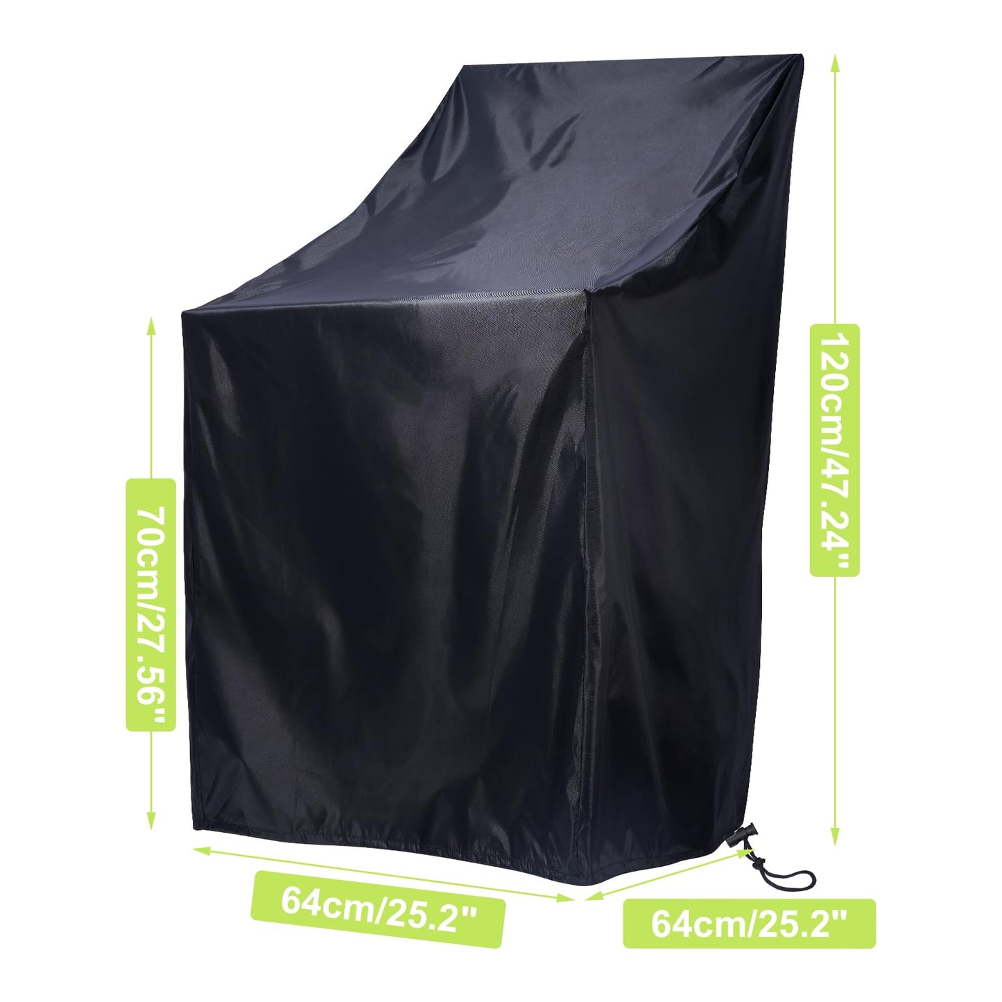 Stackable Patio Chair Covers, 210D Outdoor Chair Covers Waterproof for Stacked Chairs, Lawn Chair Covers Waterproof Outdoor Fits for 4-6 Outdoor Stacking Chairs (Black, 25"L x 25"W x 47"H (4PCS))