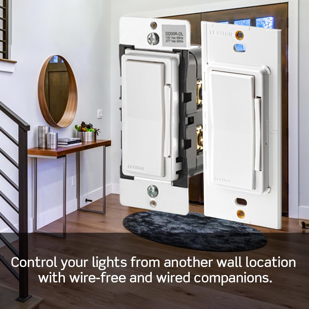 Leviton Decora Smart 0-10V Dimmer Switch, Wi-Fi, Neutral Wire Required, D2710-1BW, White