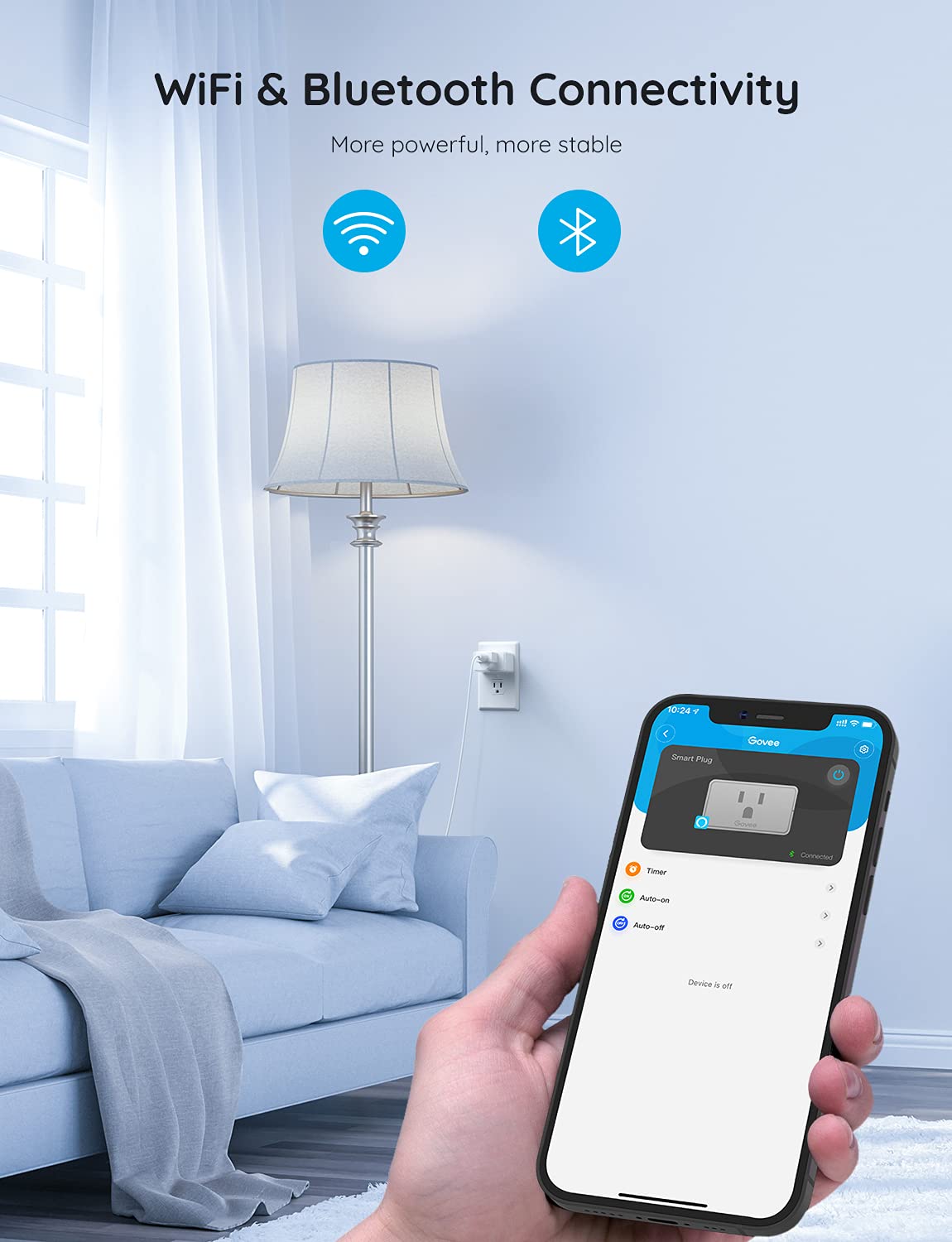 Govee Smart Plug, Bluetooth & WiFi Outlet Works with Alexa Google Assistant, 15A 1800W with 24 Timer Schedule & Group Remote Controller, No Hub Required, ETL & FCC Certified, 2.4G WiFi Only (4 Pack)