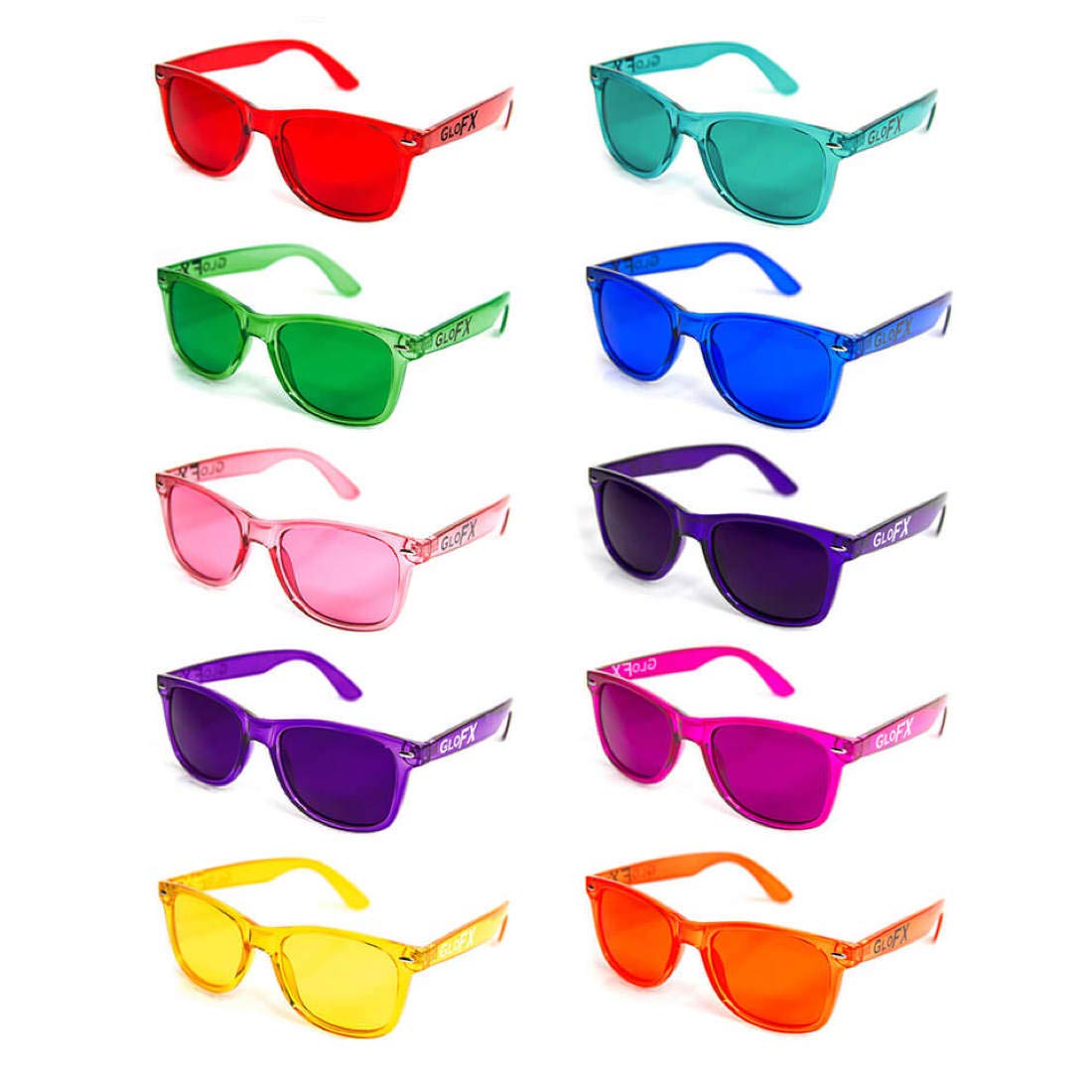 Color Therapy Glasses 10 Pack | Light Therapy Glasses for Chromotherapy, Mood Enhancement, Chakra Healing | One Size Fits All