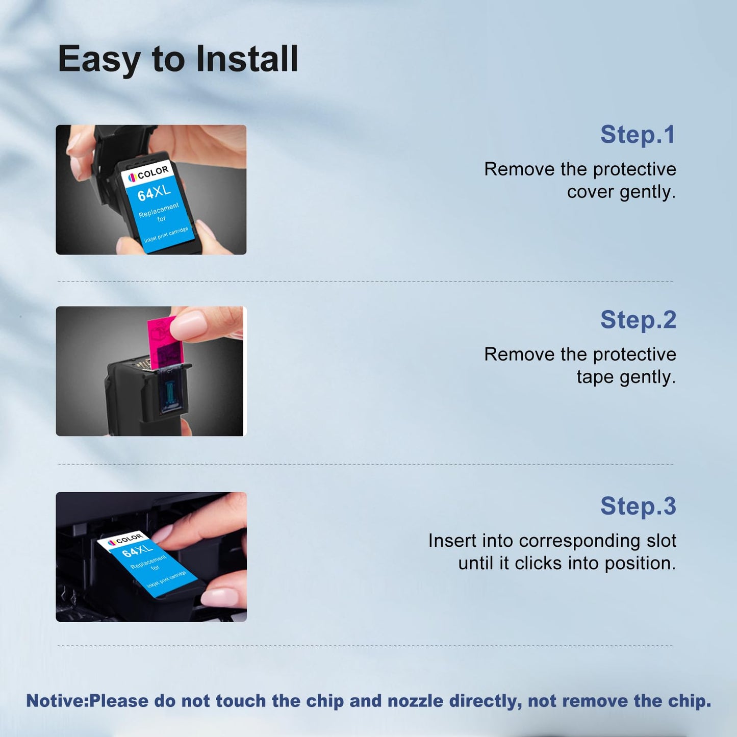 64XL Ink Cartridge for HP Printers Compatible for HP 64 Ink Cartridges, with HP 64XL Ink Cartridge Black and Colour for HP Envy Photo 7855 7864 7120 7130 7858 6252 6255 6258 6200 6220 6230 6232 2-Pack