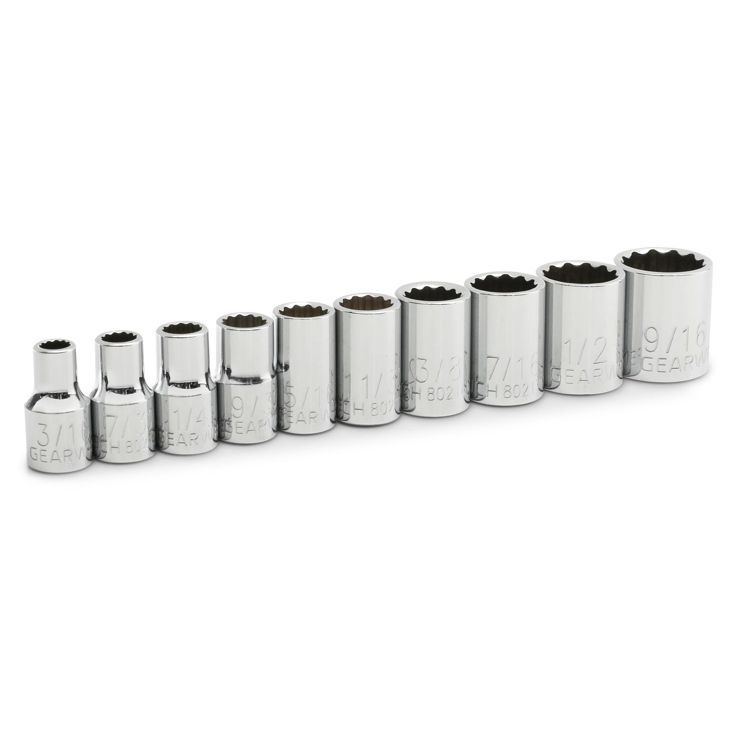 GEARWRENCH 10 Pc. 1/4" Drive 12 Pt. Standard Socket Set, SAE - 80307D