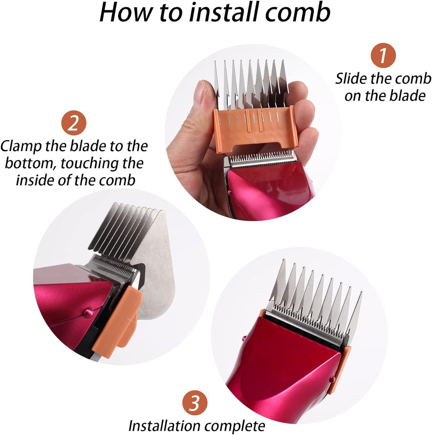 Animal Stainless Steel Attachment Guide Comb for 5-in-1 Detachable Blade,Compatible with Wahl Bravura,Arco,Chromado,Figura,and Motion,Pet,Dog,Cat,Horse Clippers