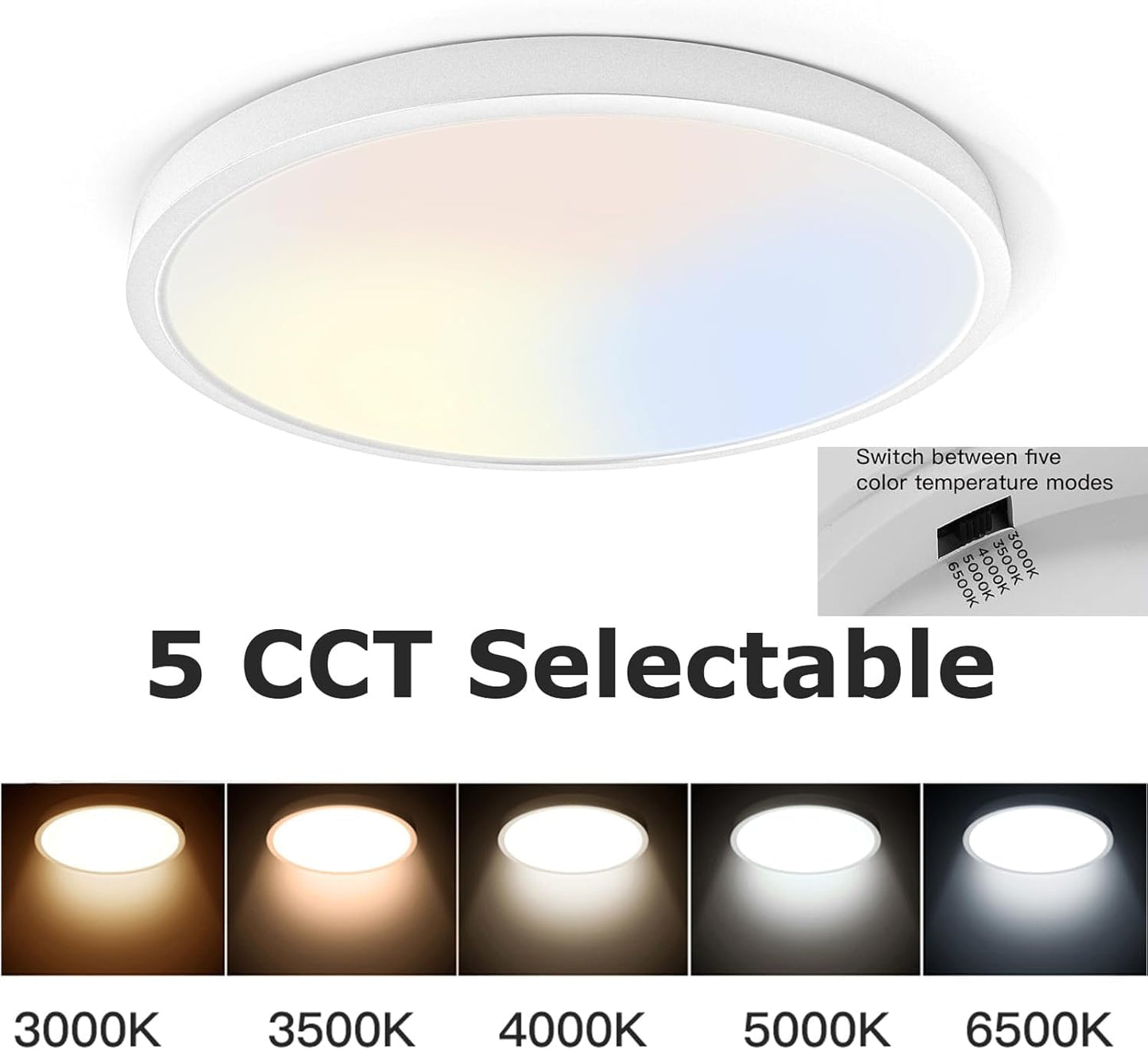 Taloya 2 Pack 12 Inch LED Flush Mount Ceiling Light Fixture for Living Room Basement Closet Hallway Laundry Room Porch,20W Equivs to 200W 3000k/3500k/4000k/5000k/6500k
