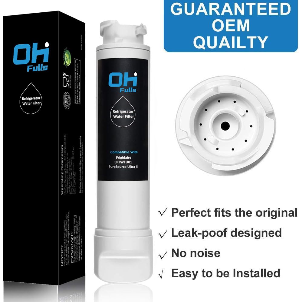 Refrigerator Air Filter Replacement for Paultra2 Pure Air II Ultra 2, 242047805, and Fridge Water Filter Compatible with Frigidaire Eptwfu01 Puresource Ultra II, Fpbc2277rf Fghb2868tp, 3+3 Combo Pack