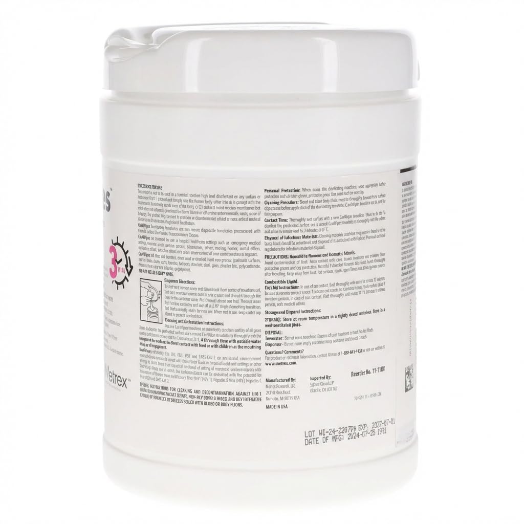 Disinfecting Wipes 160 Sheets – Hospital Grade Powerful Germ & Bacteria Removal, Multi-Surface Cleaner. Safe for Home, Office, Kitchen & Bathroom, Alcohol-Free, Fresh Scent - 1 Pack of 160