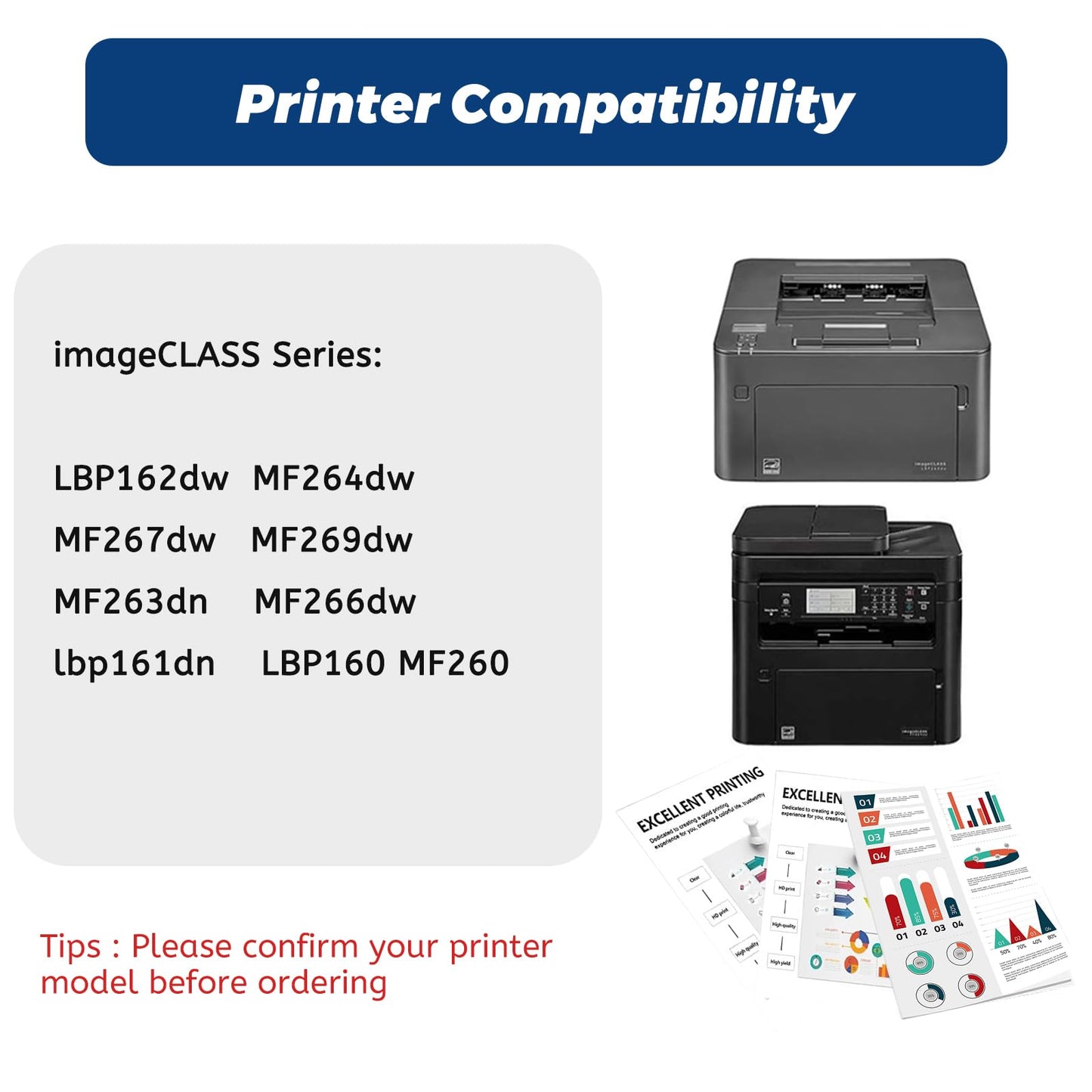 051 Black Toner Cartridge,1 Pack Compatible Replacement for Canon 051H CRG-051 for ImageCLASS MF264dw MF269dw LBP162dw LBP161dn MF266dn MF263dn Printer,No Fading,No Streak, with Upgraded Chip