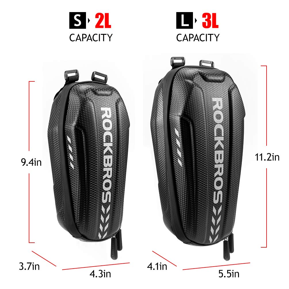 ROCKBROS Scooter Storage Bag Electric Scooter Front Hanging Bag Waterproof Scooter Handlebar Bag for Segway ES/Folding Bike EVA Hard Shell Frame Bag