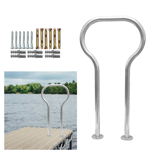 Boat Dock Boarding handrail, Safety Grab bar/Hand Railing for Marina, Dock, Deck, Boat, hot tub (37.4" H)