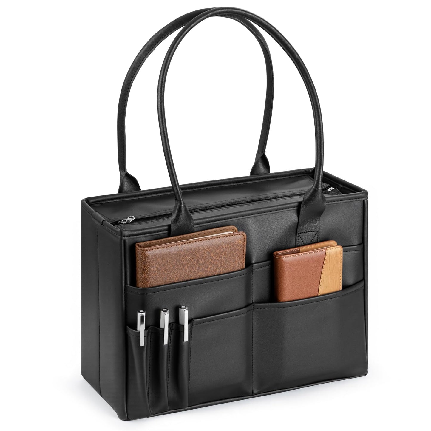 UNICITII File Tote Bag, Portable File Organizer Box Hanging Filing Box Desktop File Folder Document Storage Organizer with Pockets and Handles