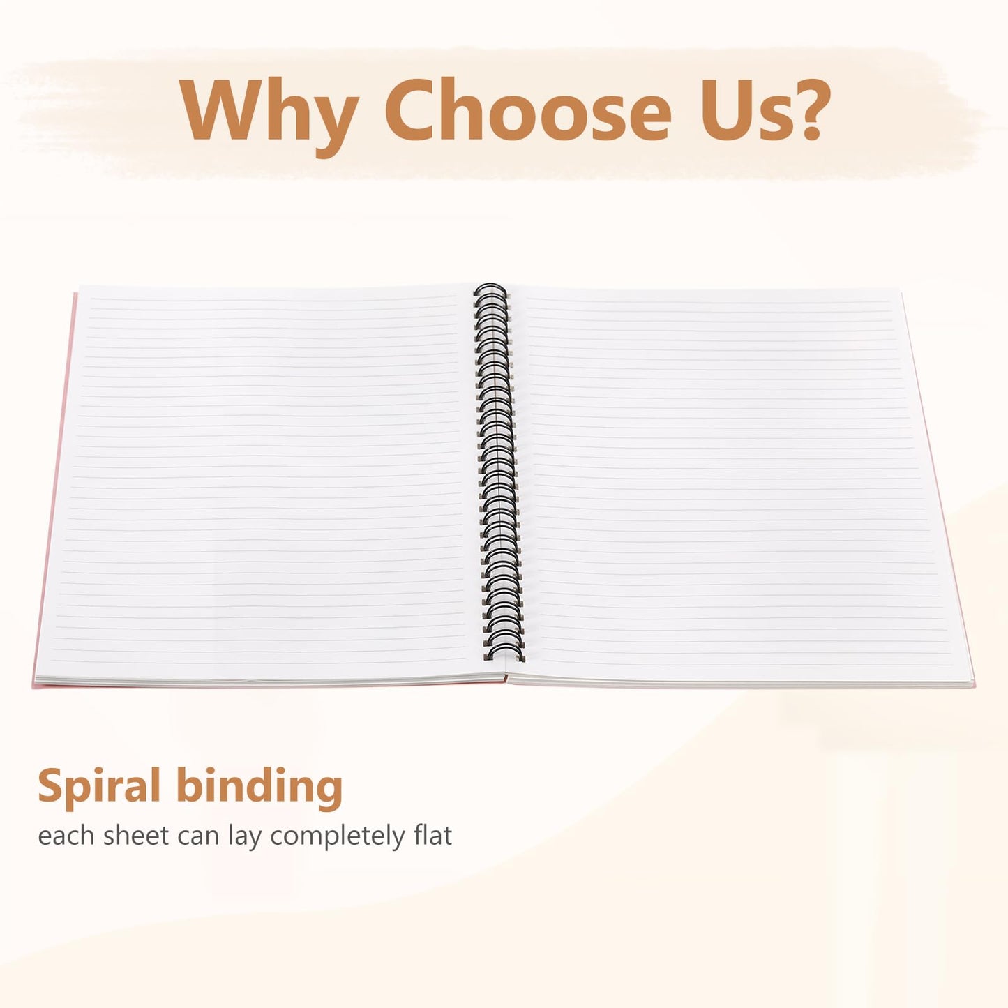 Fuutreo 6 Pack Spiral Notebooks 10.5 x 7.45 Inch College Ruled Journal with Kraft Cover, B5 70 Sheets (140 Pages) for Stundent Study and Office Use(Pastel)