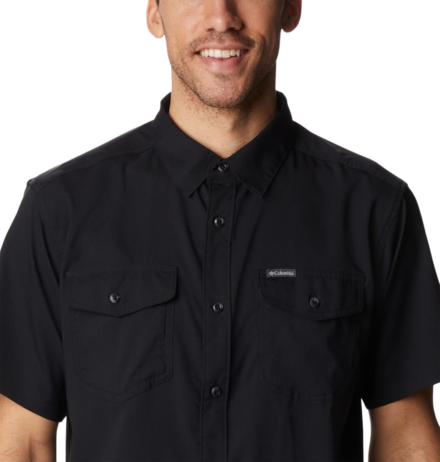 Columbia Men's Utilizer II Solid Short Sleeve Shirt, Black, 2X Tall
