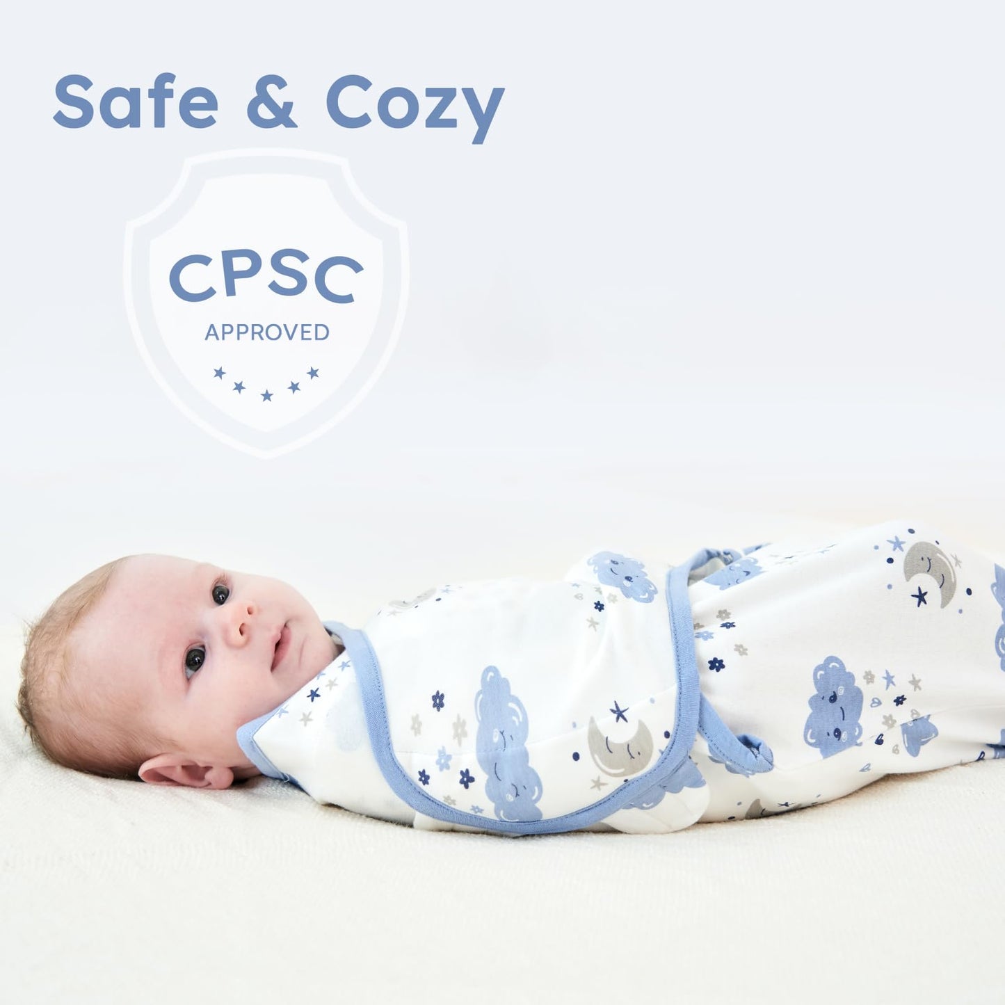 Yoofoss Baby Swaddles 0-3 Months 100% Organic Cotton Newborn Swaddle Blanket 3 Pack Tog 0.5 Adjustable Swaddle, Breathable Soft Swaddle Sack (Small)