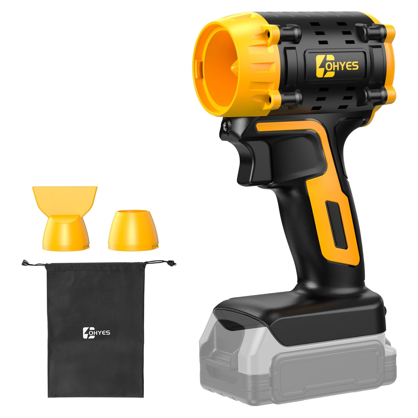 ohyes Air Duster 380W Brushless High-Speed Motor 100,000RPM Fit for DeWALT 20v Max Battery Variable Speed Turbo Jet Snow Blower for Camping & Workshop(Battery not Included)