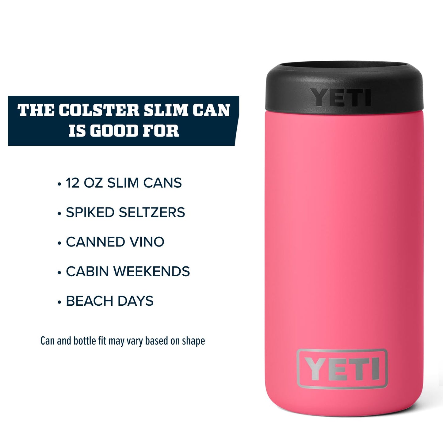 YETI Rambler 12 oz. Colster Slim Can Insulator for The Slim Hard Seltzer Cans, Tropical Pink (NO CAN Insert)