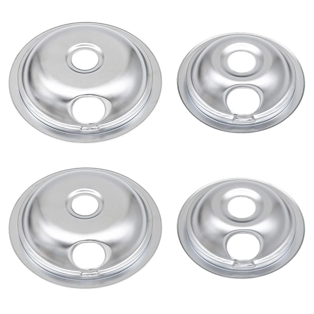 MP22YA Electric Stove Burner Element Replacement Set & 316048413 316048414 4 Pack Silver Drip Pans
