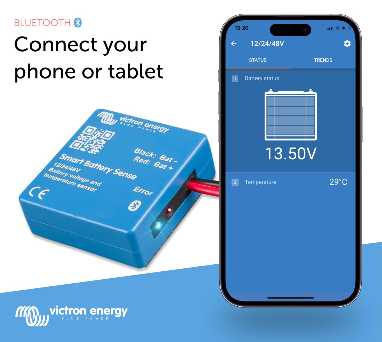 Victron Energy Smart Battery Sense, Voltage and Temperature Sensor, Long Range (up to 10m)