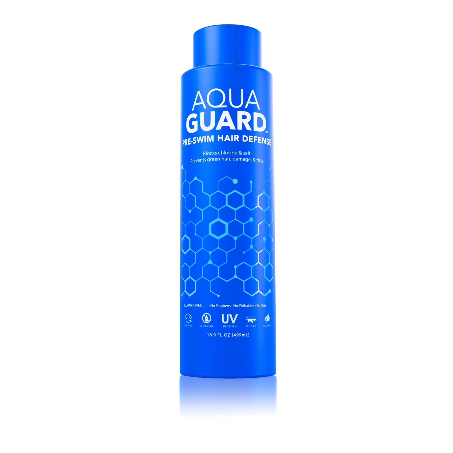 AquaGuard Pre-Swim Hair Defense | Prevents Chlorine Damage + Softens Hair | Color Safe, Great Smelling | Made in California | 16.9 oz