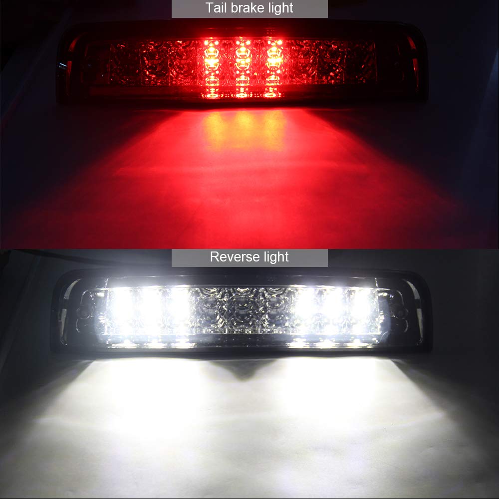 Ram Third Brake Light for Dodge Ram 1500 2500 2009-2017 Red/White High Mount Led Reverse Lights Rear Stop Tail Lamp (3RD Brake 066-3 CA)