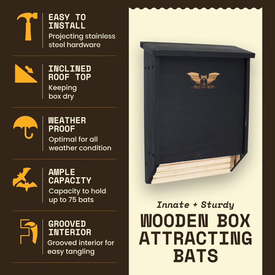 Bat House for Outdoors - Free Your Backyard from Mosquitoes - Bat Boxes for Outside - Natural Mosquito Repellent