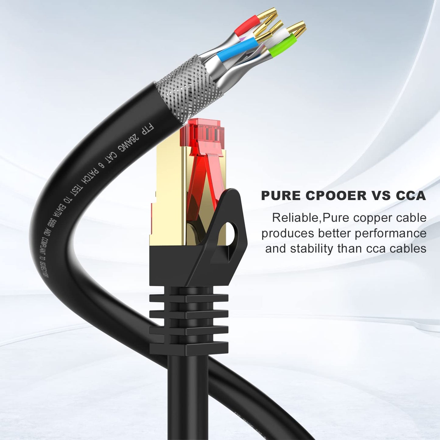 Abireiv Cat6 Outdoor Ethernet Cable 400ft,Outdoor Shielded Grounded UV Resistant Waterproof Buried-able Network Cord Compatible for Ca6/Cat5/Cat5e,for Game,Router,LAN,TV
