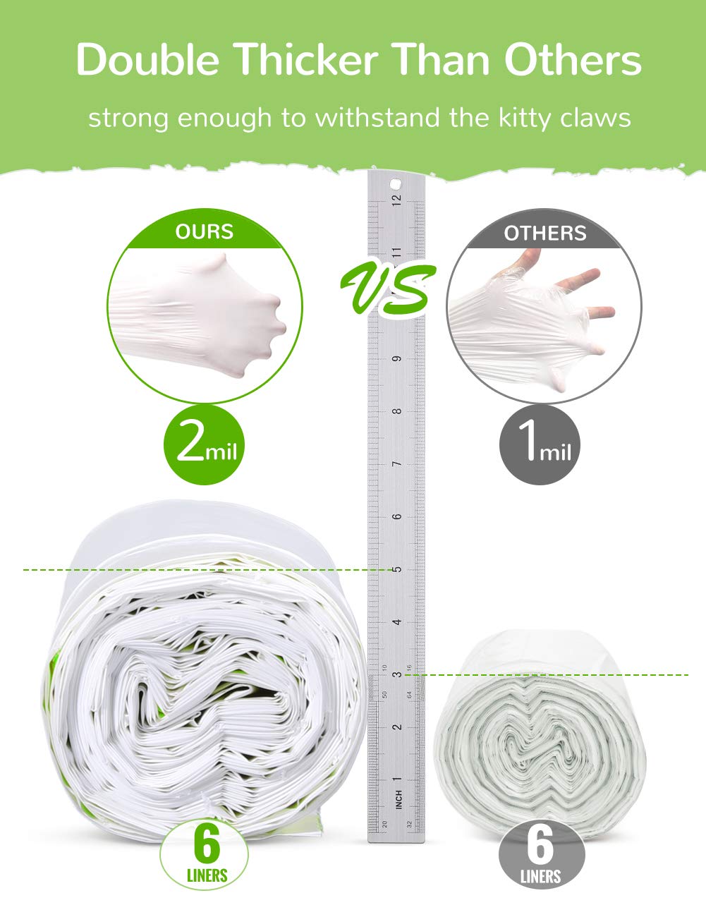Cat Litter Liners Large, Jumbo Drawstring Extra Durable Pet Cat Pan Liners Extra-Thick Kitty Litter Box Bag-24 Count 36" x 19"