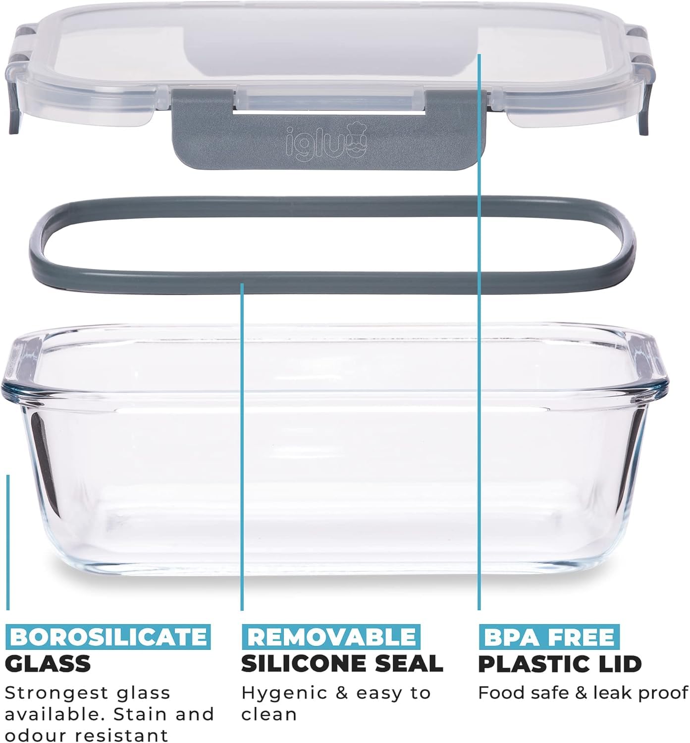 Igluu Meal Prep Glass Food Storage Containers 10 Pack, Meal Prep Containers with Snap Lock Leakproof Lids, Reusable Microwave safe BPA-free Lunch Boxes (10 Containers & 10 Lids) 35.5oz & 12.5oz