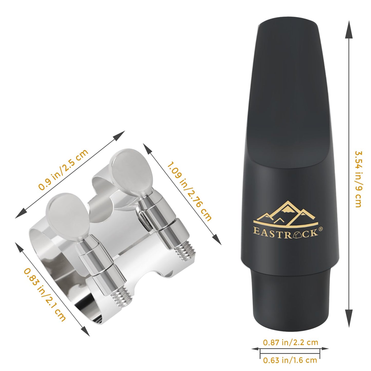 EASTROCK Alto Saxophone Mouthpiece Kit-includes Metal Ligature, touchable Cap for Alto Saxophone, cushion pads, Velvet bag