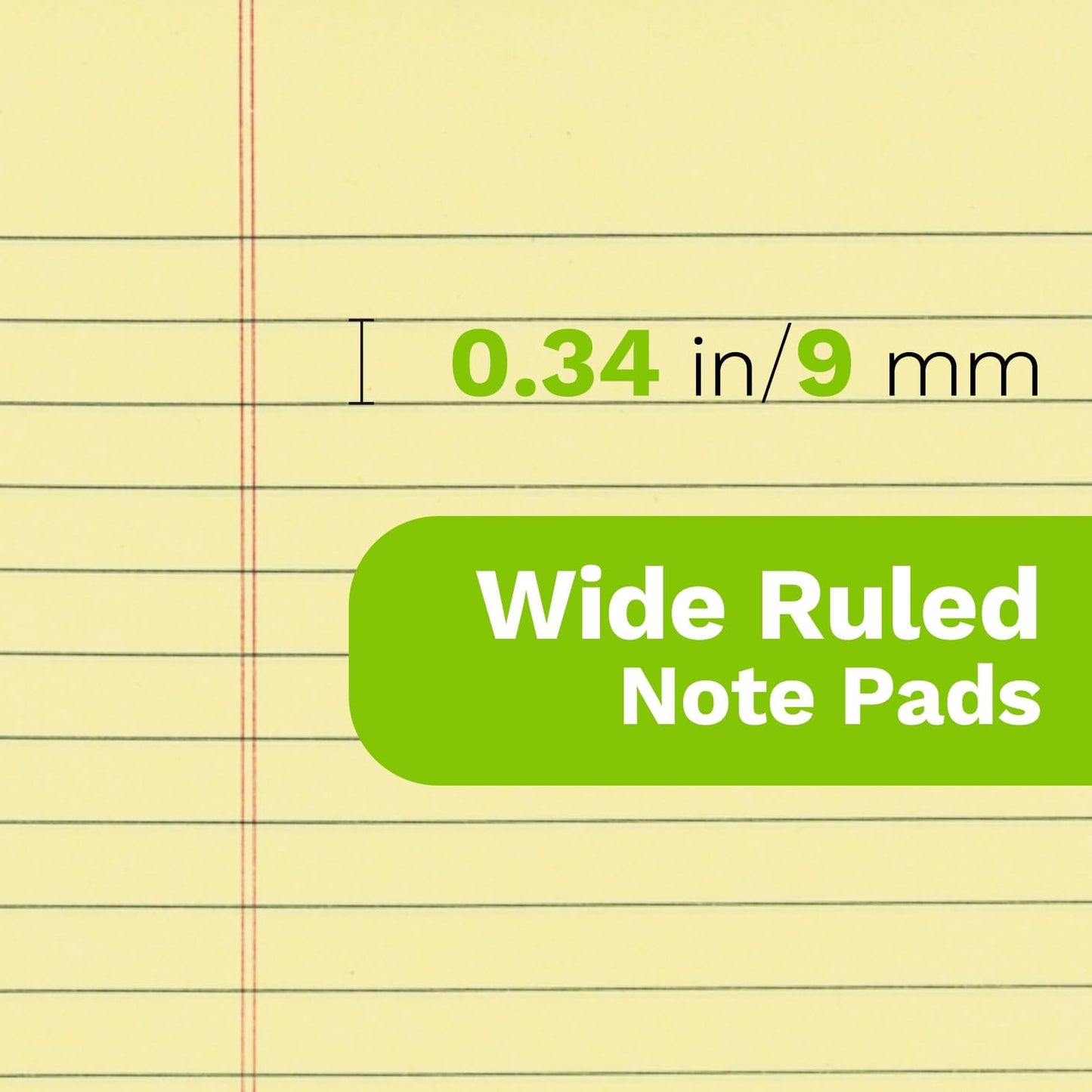 12 PCS Yellow Legal Pads 8.5 x 11-50 Sheets per Notepad, Goefun Wide Ruled Yellow Lined Notepads 8.5x11, Perforated Letter Size Writing Pads for Work, Business, Home