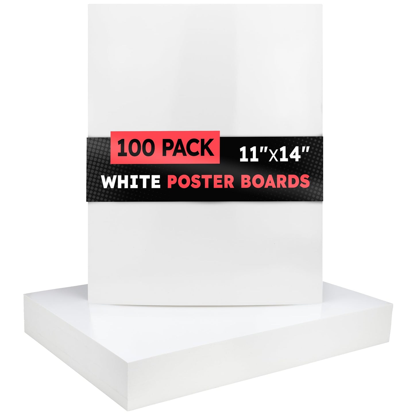 Hygloss Medium Poster Board 11x14-100 Poster Boards Bulk Pack - 10 Pt. Thickness White Poster Board Paper for Projects, Presentations, Displays, Signs, Crafts - Blank Posterboard Multipack 11" x 14"