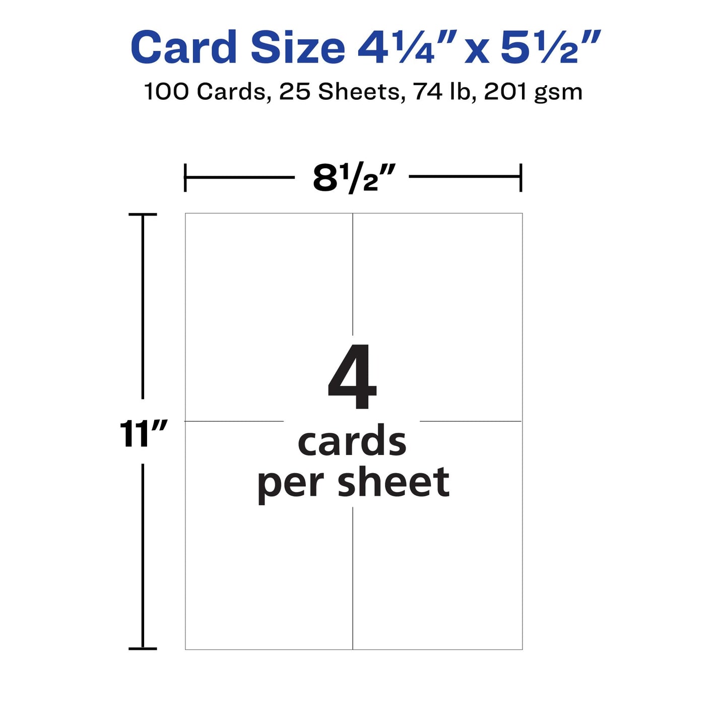 Glossy Photo Postcards, Inkjet, White, Glossy, 4-up