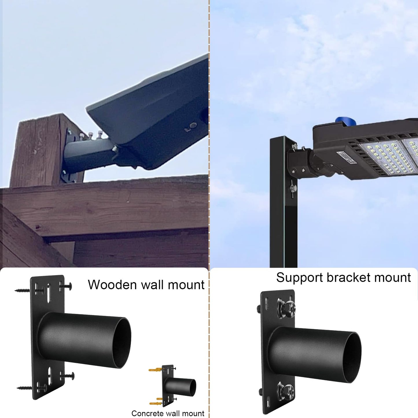 2 PCS Slip Fitter Adaptor,Slip Fitter Mounting Bracket,Transform The Slip Fitter into Arm Mounting,Tenon Adaptor for Outdoor Flood Lights,Street Light,Parking Lot Lights,Shoebox Light Fixture