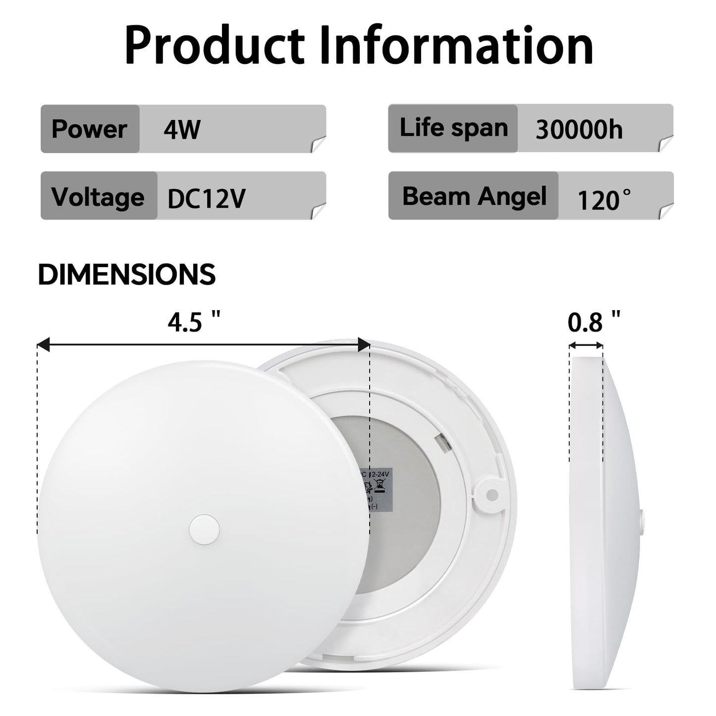 acegoo Rv 3Cct 4.5'' Led Dome Ceiling Light, 3000K/4500K/6000K Switchable with Blue Nightlight 12V Puck Light for Motorhome, Trailer, Boat, Surface Mount with Dimmer Switch (6 Pack)