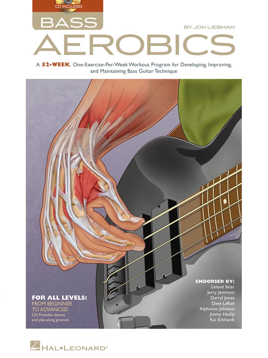 Bass Aerobics Bass Guitar Exercise Book with Online Audio | 52-Week Practice Program for Beginners and Advanced Players | Improve Speed, Dexterity, and Technique