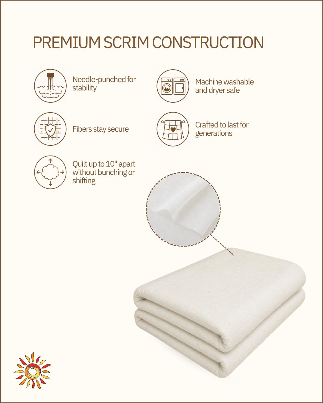 Warm Company Batting 90-Inch by 108-Inch Warm and Natural Cotton Batting, Queen