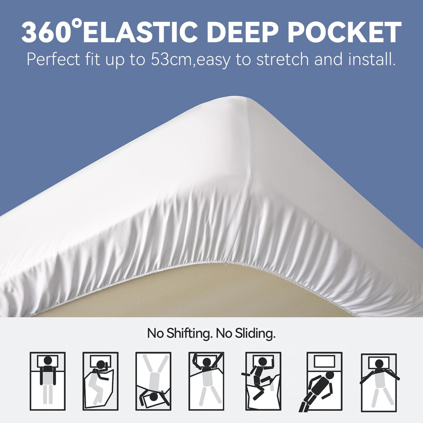 LAVANCE Full/Double Size Quilted Noiseless Mattress Pad with Deep Pocket