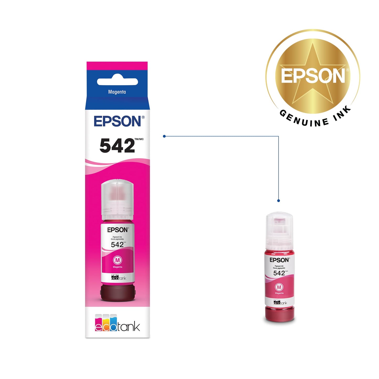 EPSON 502 EcoTank Ink Ultra-high Capacity Bottle Magenta Works with ET-2750, 2760, 2850, 3750, 3760, 3850, 4850, and Other Select Models